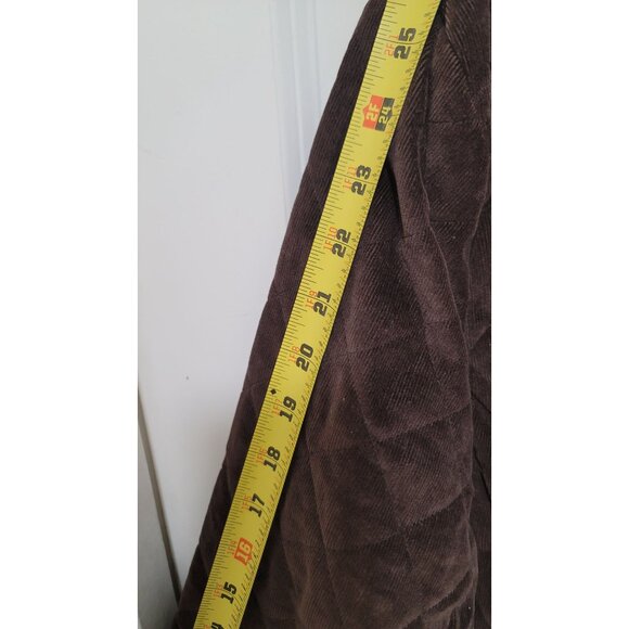 JM Collection Quilted Brown Corduroy Jacket With Button Front & Pockets Plus Si - Picture 7 of 11